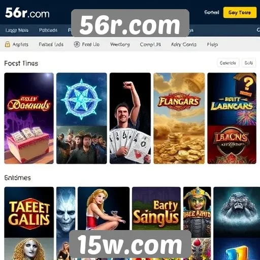 Diversidade de jogos disponíveis em 56r.com